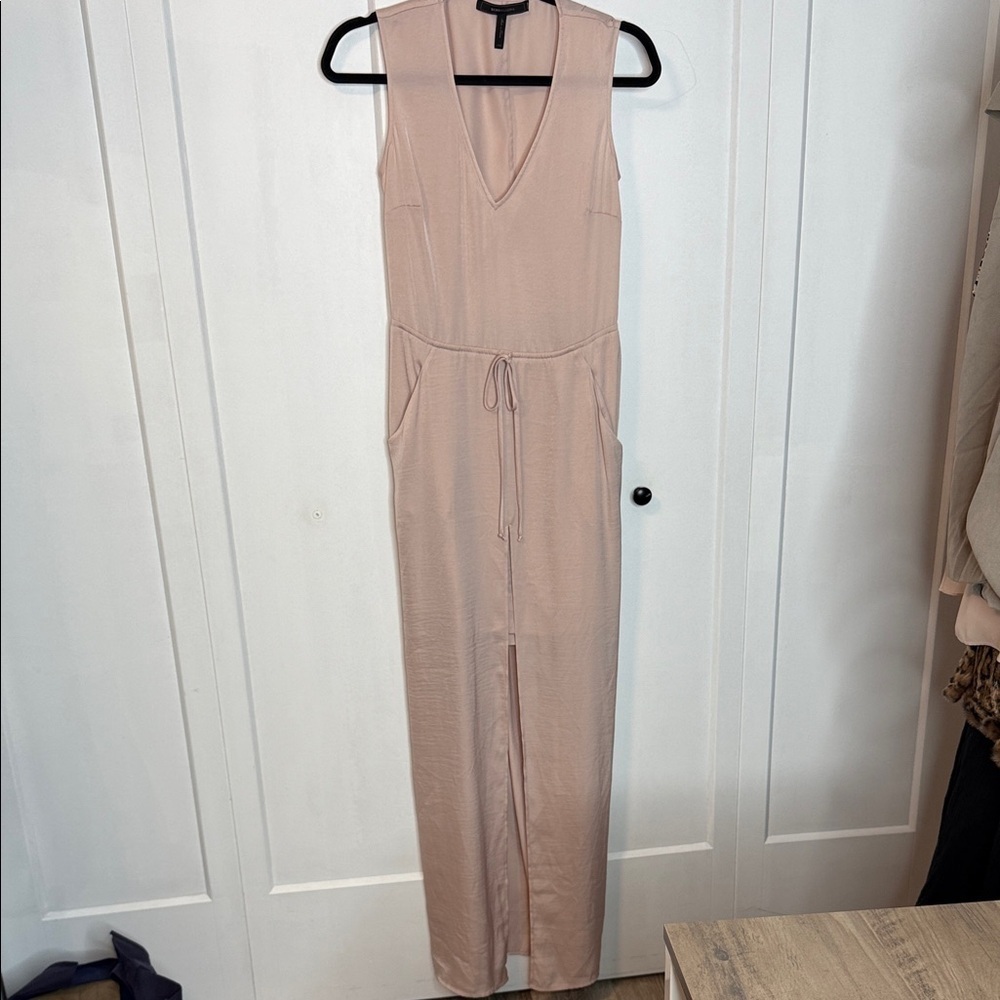 BCBG MaxAzria Taren Blush Bare Pink Sleeveless vneck maxi dress - XXS